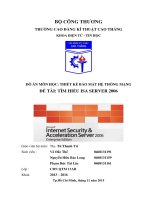 ĐỒ ÁN MÔN HỌC THIẾT KẾ BẢO MẬT HỆ THỐNG MẠNG ĐỀ TÀI TÌM HIỂU ISA SERVER 2006