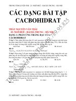 CÁC DẠNG bài tập CACBOHIDRAT