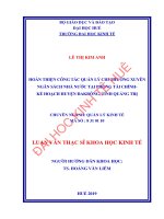 Hoàn thiện công tác quản lý chi thường xuyên ngân sách nhà nước tại phòng tài chính – kế hoạch huyện đakrông, tỉnh quảng trị 