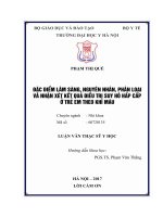 ĐẶC điểm lâm SÀNG, NGUYÊN NHÂN, PHÂN LOẠI và NHẬN xét kết QUẢ điều TRỊ SUY hô hấp cấp ở TRẺ EM THEO KHÍ máu 