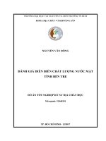 Đánh giá diễn biến chất lượng nước mặt tỉnh bến tre 