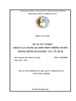 ĐỒ án tốt NGHIỆP KHẢO sát, ĐÁNH GIÁ DIỄN BIẾN THÔNG số DO TRONG KÊNH, RẠCH KHU vực TP  HCM 
