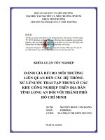Đánh giá rủi ro môi trường liên quan đến các hệ thống xử lý nước thải tập trung ở các khu công nghiệp trên địa bàn tỉnh long an đối với thành phố hồ chí minh 