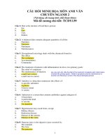 Đáp án minh hoạ Anh Văn Chuyên Ngành  Y khoa