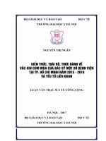 KIẾN THỨC, THÁI độ, THỰC HÀNH VỀ  vắc XIN cúm mùa của bác sỹ một số BỆNH VIỆN tại TP  hồ CHÍ MINH năm 2015 2016 và yếu tố LIÊN QUAN 