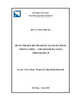 Quản trị rủi ro tín dụng tại ngân hàng thương mại cổ phần á châu – chi nhánh đà nẵng theo basel II 