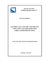 Tạo động lực làm việc cho đội ngũ công chức tại UBND quận liên chiểu, thành phố đà nẵng 