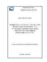 Nghiên cứu tác động của cấu trúc vốn đến hiệu quả tài chính của các doanh nghiệp chế biến thực phẩm niêm yết trên thị trường chứng khoán việt nam 