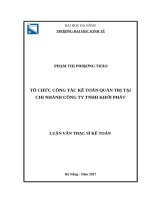 Tổ chức công tác kế toán quản trị tại chi nhánh công ty TNHH khởi phát 