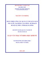 Hoàn thiện công tác quản lý chi ngân sách nhà nước tại phòng tài chính   kế hoạch huyện lệ thủy tỉnh quảng bình 