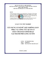 ây dựng cơ sở dữ liệu không gian phục vụ công tác quản lý chất thải rắn sinh hoạt tại thành phố long xuyên 