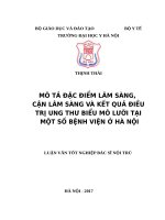 MÔ tả đặc điểm lâm SÀNG, cận lâm SÀNG và kết QUẢ điều TRỊ UNG THƯ BIỂU mô lưỡi tại một số BỆNH VIỆN ở hà nội 