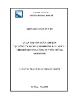 Quản trị vốn luân chuyển tại công ty dịch vụ mobifone khu vực 3 – chi nhánh tổng công ty viễn thông mobifone 