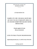 Nghiên cứu việc vận dụng chuẩn mực kế toán tài sản cố định hữu hình tại các doanh nghiệp trên địa bàn thành phố đà nẵng 