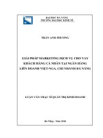 Giải pháp marketing dịch vụ cho vay khách hàng cá nhân tại ngân hàng liên doanh việt nga, chi nhánh đà nẵng 