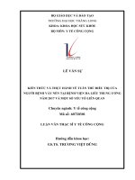 KIẾN THỨC và THỰC HÀNH về TUÂN THỦ điều TRỊ của NGƯỜI BỆNH vảy nến tại BỆNH VIỆN DA LIỄU TRUNG ƯƠNG năm 2017 và một số yếu tố LIÊN QUAN 