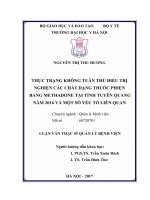 THỰC TRẠNG KHÔNG TUÂN THỦ điều TRỊ NGHIỆN các CHẤT DẠNG THUỐC PHIỆN BẰNG METHADONE tại TỈNH TUYÊN QUANG năm 2016 và một số yếu tố LIÊN QUAN 