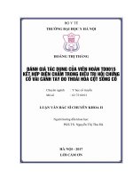 ĐÁNH GIÁ tác DỤNG của VIÊN HOÀN TD0015 kết hợp điện CHÂM TRONG điều TRỊ hội CHỨNG cổ VAI CÁNH TAY DO THOÁI hóa cột SỐNG cổ 