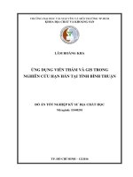 ỨNG DỤNG VIỄN THÁM và GIS TRONG NGHIÊN cứu hạn hán tại TỈNH BÌNH THUẬN 