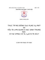 THỰC TRẠNG BỆNH sâu RĂNG và một số yếu tố LIÊN QUAN ở học SINH TRUNG học cơ sở VIÊNG CHĂN, lào năm 2017 