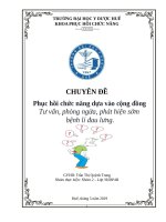 CHUYÊN ĐỀ Phục hồi chức năng dựa vào cộng đồng  Tư vấn, phòng ngừa, phát hiện sớm  bệnh lí đau lưng