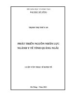 Phát triển nguồn nhân lực ngành y tế tỉnh quảng ngãi 