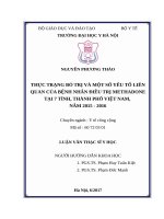 THỰC TRẠNG bỏ TRỊ và một số yếu tố LIÊN QUAN của BỆNH NHÂN điều TRỊ METHADONE tại 7 TỈNH, THÀNH PHỐVIỆT NAM, năm 2015   2016 