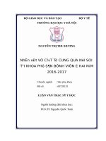 NHẬN xét về cắt tử CUNG QUA nội SOI tại KHOA PHỤ sản BỆNH VIỆN e HAI năm 2016 2017 