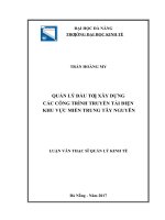 Quản lý đầu tư xây dựng các công trình truyền tải điện khu vực miền trung   tây nguyên 