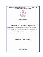 ĐÁNH GIÁ GIÁ TRỊ TIÊN LƯỢNG của CHỈ số NIF (NEGATIVE INSPIRATORY FORCE) và VAI TRÒ của một số CHỈ số KHÁC TRONG CAI THỞ máy ở BỆNH NHÂN hồi sức 