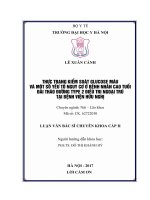 THỰC TRẠNG KIỂM SOÁT GLUCOSE máu và một số yếu tố NGUY cơ ở BỆNH NHÂN CAO TUỔI đái THÁO ĐƯỜNG TYPE 2 điều TRỊ NGOẠI TRÚ tại BỆNH VIỆN hữu NGHỊ 