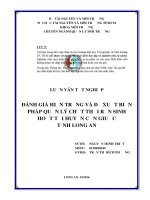 Đánh giá hiện trạng và đề xuất biện pháp quản lý chất thải rắn sinh hoạt tại huyện cần giuộc tỉnh long an 