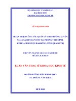 Hoàn thiện công tác quản lý chi thường xuyên ngân sách nhà nước tại phòng tài chính – kế hoạch huyện đakrông, tỉnh quảng trị 