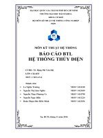 Báo cáo cuối kì môn kỹ thuật hệ thống dự án xây dựng đập thủy điện