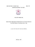 MỘT số đặc điểm DỊCH tễ BỆNH sốt XUẤT HUYẾT DENGUE tại TỈNH NGHỆ AN GIAI đoạn 2012   2016 