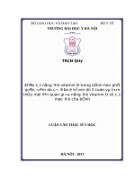 KHẢO sát NỒNG độ VITAMIN d TRONG BỆNH HEN PHẾ QUẢN, VIÊM DA cơ địa ở TRẺ EM dưới 5 TUỔI và tìm HIỂU mối LIÊN QUAN GIỮA NỒNG độ VITAMIN d với các mức độ của BỆNH 