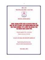 THỰC TRẠNG KIỂM SOÁT GLUCOSE máu và một số yếu tố NGUY cơ ở BỆNH NHÂN CAO TUỔI đái THÁO ĐƯỜNG TYP 2 điều TRỊ NGOẠI TRÚ tại BỆNH VIỆN XANH pôn 