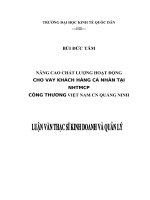 Luận văn thạc sỹ - Nâng cao chất lượng hoạt động cho vay khách hàng cá nhân tại NHTMCP Công thương Việt Nam CN Quảng Ninh