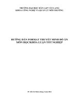 TRƯỜNG đại học dân lập văn LANG KHOA CÔNG NGHỆ và QUẢN lý môi TRƯỜNG HƯỚNG dẫn FORMAT THUYẾT MINH đồ án môn học 