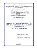 Thiết kế hệ thống xử lý nước thải sinh hoạt cho khu căn hộ cao cấp feliz en vista, công suất 600 m3ngày 