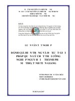Đánh giá hiện trạng và đề xuất giải pháp quản lý chất thải công nghiệp nguy hại ở thành phố mỹ tho, tỉnh tiền giang 