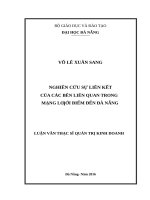 Nghiên cứu sự liên kết của các bên liên quan trong mạng lưới điểm đến đà nẵng 