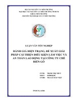 Đánh giá hiện trạng và đề xuất giải pháp cải thiện điều kiện an toàn lao động tại công ty chế biến gỗ 