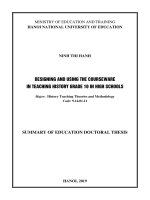 Thiết kế và sử dụng học liệu điện tử trong dạy học Lịch sử lớp 10 ở trường trung học phổ thông ttta