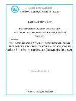 TÁC ĐỘNG QUẢN LÝ VỐN LƯU ĐỘNG ĐẾN KHẢ NĂNG  SINH LỜI CỦA CÁC CÔNG TY CỔ PHẦN NGÀNH CAO SU  NIÊM YẾT TRÊN THỊ TRƯỜNG CHỨNG KHOÁN VIỆT NAM