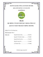 ĐỀ tài hệ THỐNG văn bản PHÁP QUY TRONG LĨNH vực QUẢN lý CHẤT THẢI rắn THÔNG THƯỜNG 