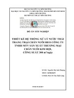 THIẾT kế hệ THỐNG xử lý nước THẢI TRANG TRẠI CHĂN NUÔI HEO CÔNG TY TNHH MTV sản XUẤT THƯƠNG mại CHĂN NUÔI KIM hợi, CÔNG SUẤT 300 m3ngày 