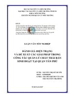 Đánh giá hiện trạng và đề xuất các giải pháp trong công tác quản lý chất thải rắn sinh hoạt tại quận tân phú 