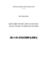 Luận văn thạc sỹ - Hoàn thiện tổ chức công tác kế toán tại Cục Tin học và Thống kê tài chính