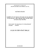 Nghiên cứu sử dụng cốt liệu đá quartzite ở Thanh Sơn - Phú Thọ để chế tạo bê tông xi măng mặt đường